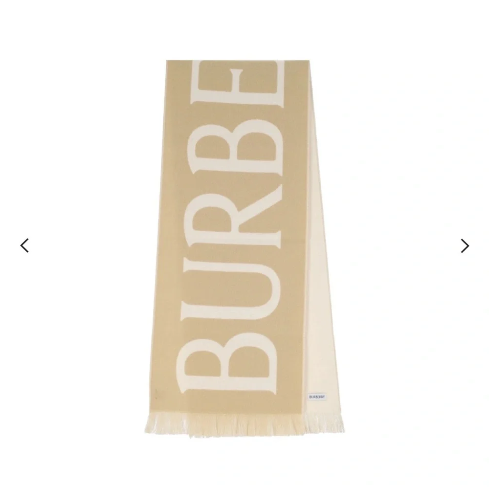 Burberry Tan and Cream Logo Scarf